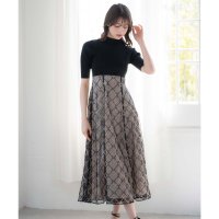Noela/ノエラ Noela ラメチェックドッキングニットワンピース/508097462
