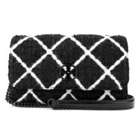 TORY BURCH/トリーバーチ TORY BURCH ショルダーバッグ ウィラ TWEED CHAIN WALLET 164058 001 BLACK/WHITE/508097639