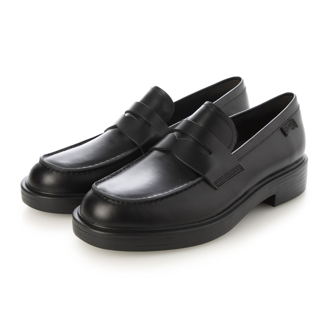 美品 黒 レザーCAMPER ブラック スリッポン 美品】CAMPER カンペール スリッポン ローファー レザー 黒 25cm