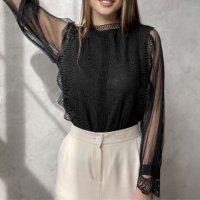 Belle Cie/ベルシー Belle Cie シアー トップス ブラウス 長袖 レース 透け感 きれいめ 春 秋 レディース 韓国ファッション シースルー 通勤 セレモニー 式/508098194