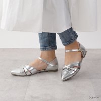 Lirio blanco/リリオブランコ Lirio blanco パンプス ポインテッドトゥ 1cm ストラップ ペタンコ ローヒール 25春夏新作 サンダル 黒 歩きやすい 脱げない/508098328
