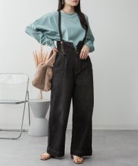 atONE/アットワン atONE デニムハイウェストサスペンダーワイドパンツ/504013087