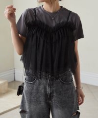 Ranan/ラナン RANAN チュールビスチェドッキングTシャツ/508098265