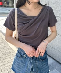 Ranan/ラナン RANAN ドレープリブTシャツ/508098268