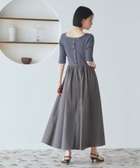 RUIRUE BOUTIQUE/ルイルエブティック RUIRUE BOUTIQUE リブニット&ギャザースカートコンビワンピース/508099315