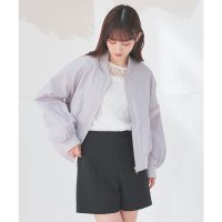 Honeys/ハニーズ Honeys リブブルゾン アウター ブルゾン ジャンパー 短め丈 ボリューム袖 無地 ポケット ベーシックカラー シンプル 春 白 黒 レディース/508099634