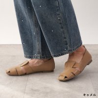 Lirio blanco/リリオブランコ Lirio blanco パンプス スクエアトゥ 1cm グルカパンプス グルカサンダル サンダル ペタンコ 27春夏新作 走れる 痛くない 黒/508099898