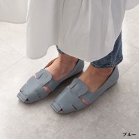 Lirio blanco/リリオブランコ Lirio blanco パンプス スクエアトゥ 1cm グルカパンプス グルカサンダル サンダル ペタンコ 27春夏新作 走れる 痛くない 黒/508099898