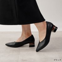 Lirio blanco/リリオブランコ Lirio blanco パンプス ポインテッドトゥ 4cm 太ヒール チャンキーヒール 25春夏新作 走れる 痛くない 黒 歩きやすい 脱げな/508099900