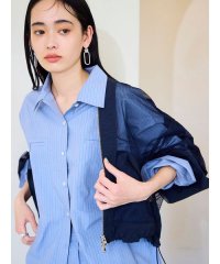 emmi atelier/ストライプルーズシルエットシャツ/508100839