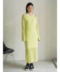 emmi atelier/インナー付きメッシュニットワンピース/508100850