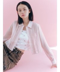 FURFUR/ビジュー付きシアークロップドシャツ/508101608