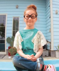 DENIM DUNGAREE/デニムダンガリー DENIM DUNGAREE Vintage Cotton Jersey Ruffled Tee/508102118
