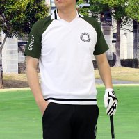 TopIsm/トップイズム TopIsm ゴルフウェア Vネック襟 ポロシャツ メンズ GIORNO SEVEN ジョルノセブン ゴルフ 接触冷感 ストレッチ 半袖 ライン切/508102139