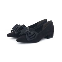 Lena/レナ Lena レディース パンプス ビッグリボンパンプス ローヒール 3cm ポインテッドトゥ 歩きやすい ツイード 3055/508102211