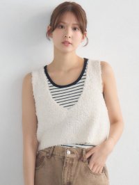 RETRO GIRL/レトロガール RETRO GIRL リボンヤーンベスト/508102451