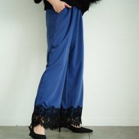 Sawa a la mode/サワアラモード Sawa a la mode エレガントな裾レースのとろみワイドパンツ/508102724