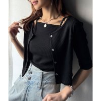 Classical Elf/クラシカルエルフ Classical Elf マルチWAYで着回し自在。5分袖テレコリブニットのマルチWAYアンサンブル/508102823