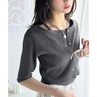 Classical Elf/クラシカルエルフ Classical Elf マルチWAYで着回し自在。5分袖テレコリブニットのマルチWAYアンサンブル/508102823