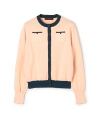CABaN /コットンカシミヤ バイカラークルーネックカーディガン/503363429