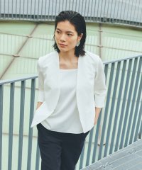 TRANSWORK/【美シリーズ】【UV対策】【着用しわ軽減】【ウォッシャブル】エアリーコードレーンノーカラージャケット/508085710