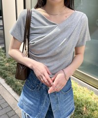 Ranan/ラナン RANAN ドレープリブTシャツ/508098268