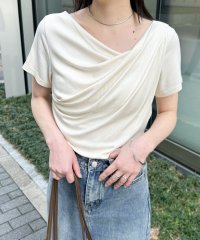 Ranan/ラナン RANAN ドレープリブTシャツ/508098268