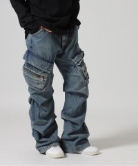 RoyalFlash/A.F ARTEFACT/エーエフ・アーティファクト/DENIM CARGO TUCK BAGGY PANTS/508099514