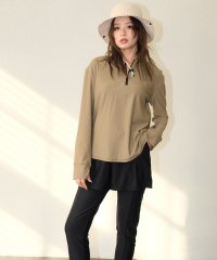 OSYAREVO/オシャレボ OSYAREVO 【ネット限定】【紫外線カット率99.9％以上】クォータージップ ラッシュガード 付き 体型カバー タンキニ 水着 セットアップ 5/508102487