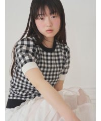 FURFUR/【WEB・一部店舗限定カラー】ギンガムチェックニットトップス/508103266