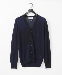 MICHEL KLEIN HOMME/ダイアゴナル柄ニットカーディガン/508103499