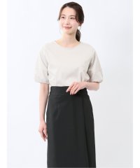 m.f.editorial/エムエフエディトリアル m.f.editorial 綿スムス クルーネック パフギャザーTシャツ/508103554
