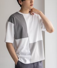 MAC HOUSE/マックハウス Mac－House カットジョーゼット 布帛パネル切替テーパードTシャツ/508103608