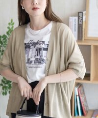 MAC HOUSE/マックハウス Mac－House nAvy ポンチョシルエット5分袖Vネックカーディガン/508103619