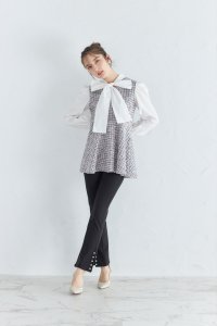 tocco closet/トッコクローゼット tocco closet 裾パール付きウエストスカラップカットパンツ/508103838
