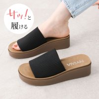 VIVIAN/【2025年春夏新作】ヴィヴィアン VIVIAN サッと履ける！厚底コンフォートニットサンダル/508103845
