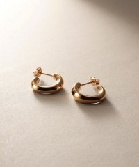 COCOSHNIK /K10中空しのぎニュアンスフープ スタッドピアス/508103858