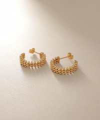 COCOSHNIK /K18ハニーカットボールフープ スタッドピアス/508104117