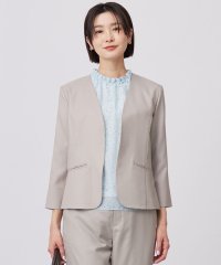 J.PRESS LADIES/【セットアップ対応・洗える・UVケア・吸水速乾】OXIJEWELストレッチ ノーカラー ジャケット/508104975