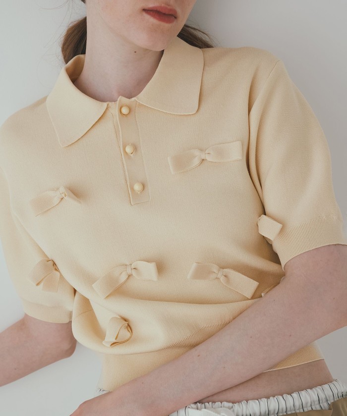 セール 30%OFF】リボンポロニット(508105057) | アダム エ ロペ
