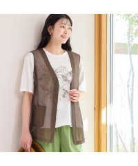 MISSEL/【洗える】カラミメッシュベスト/508105072