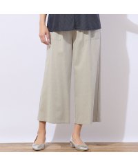 MISSEL/【洗える】麻混ストレッチ イージーワイドパンツ/508105078