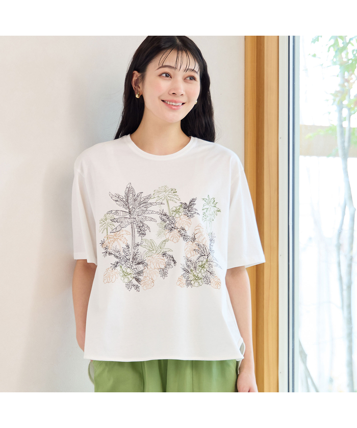 今季新作新品半額 ミゼール missel Lサイズ 刺繍キラキラTシャツ