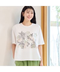 MISSEL/【洗える】サファリ刺繍Tシャツ/508105080