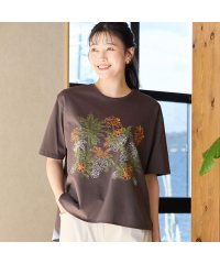 MISSEL/【洗える】サファリ刺繍Tシャツ/508105080