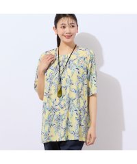 MISSEL/【洗える・日本製】トロピカルリーフ柄カットソー/508105081