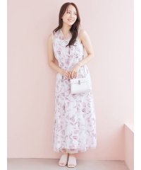 レイヤードフラワープリントワンピース