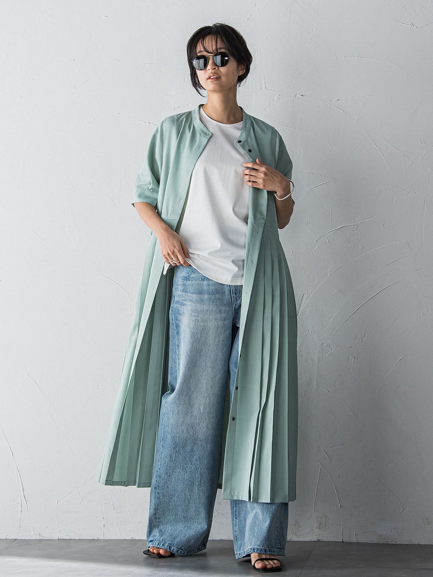 メイソングレイ MAYSON GREY 5分袖サイドプリーツシャツ メイソングレイ MAYSON GREY 5分袖サイドプリーツシャツ