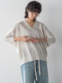 MAYSON GREY/メイソングレイ MAYSON GREY LEVITAシアーVネックドルマンニットプルオーバー≪手洗い可能≫/508105752