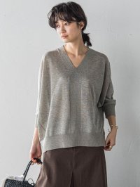 MAYSON GREY/メイソングレイ MAYSON GREY LEVITAシアーVネックドルマンニットプルオーバー≪手洗い可能≫/508105752